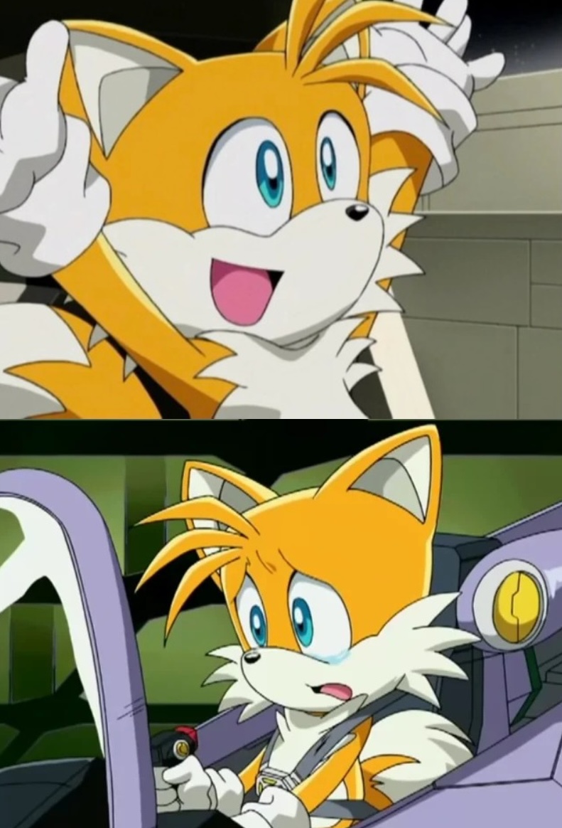 Plantilla de meme Tails happy vs sad