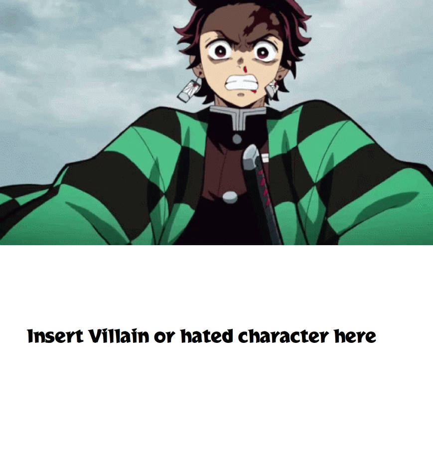 Plantilla de meme Tanjiro Headbutts Who ?