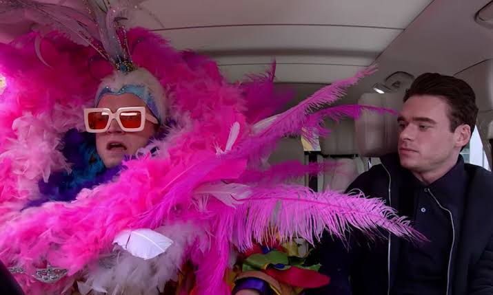 Tarron Egerton Richard Madden carpool karaoke meme template