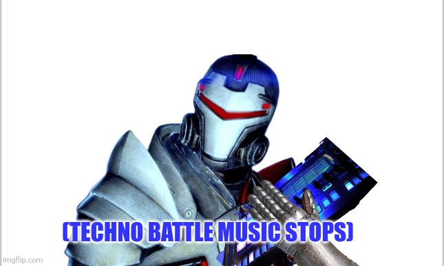 Plantilla de meme Techno battle music stops