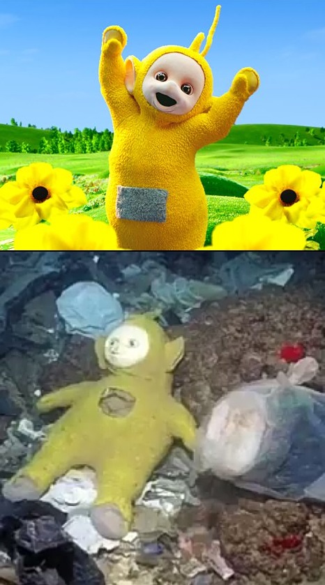 Plantilla de meme Teletubby before & after