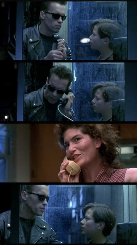 Plantilla de meme Terminator 2 phone booth