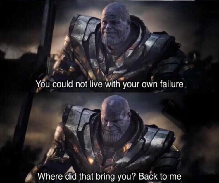 Plantilla de meme Thanos back to me