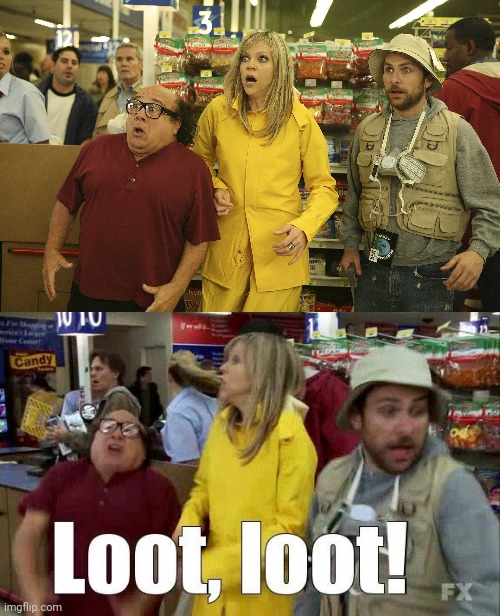 Plantilla de meme The Gang Go Looting