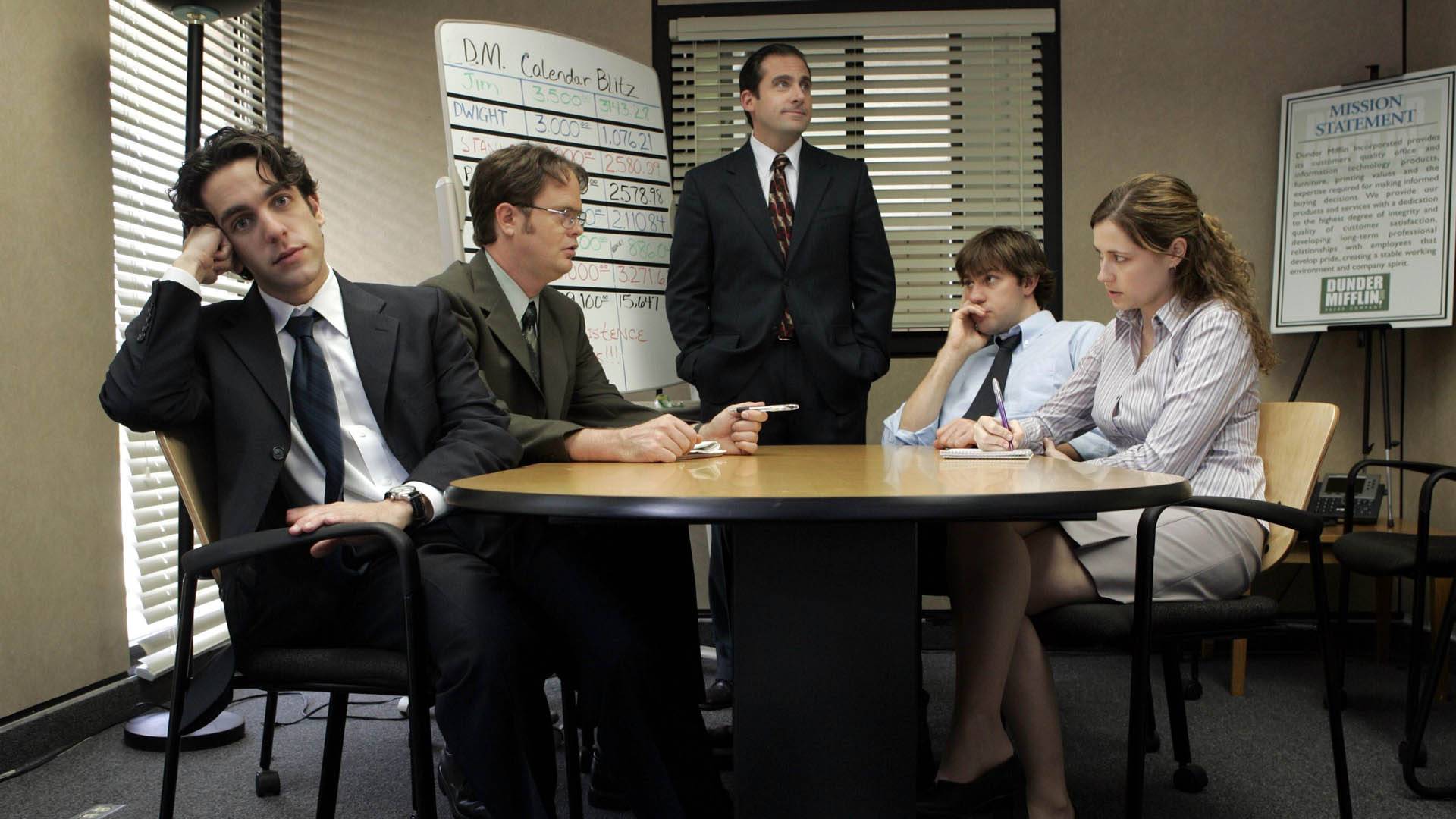 Plantilla de meme the office team meeting