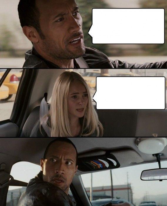 Plantilla de meme The Rock Driving