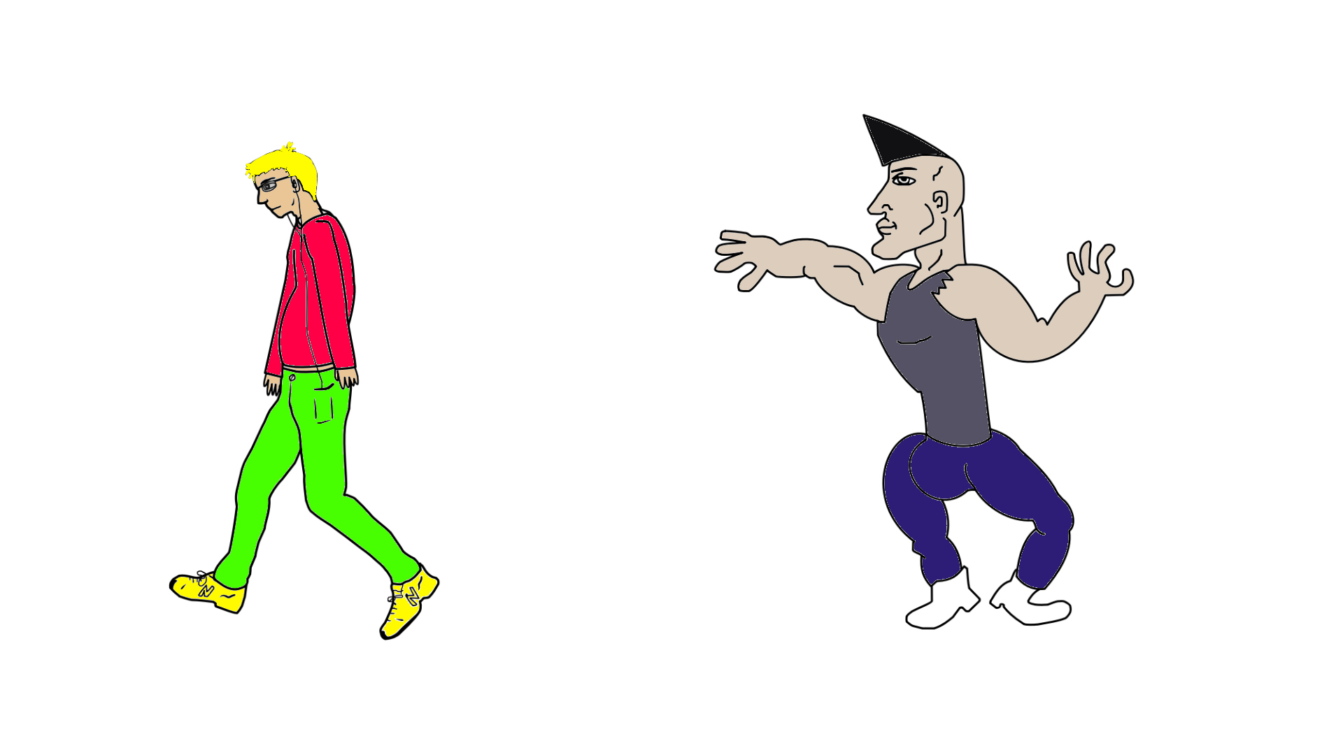 Plantilla de meme the virgin chad vs the chad virgin