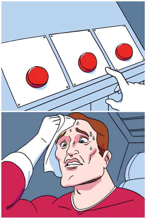 Plantilla de meme Three buttons