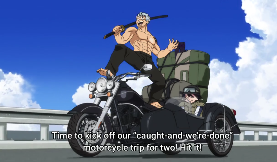 Plantilla de meme Time to kick off our "caught and we're done" motorcycle trip