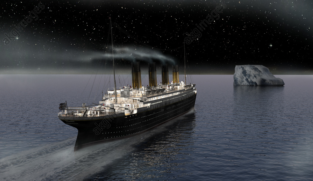 Template meme Titanic approaching the iceberg