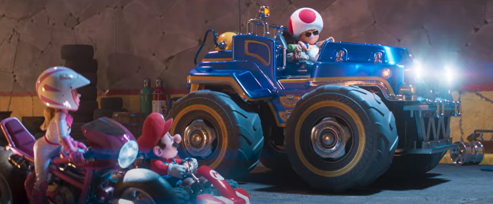 Plantilla de meme Toad in monster truck