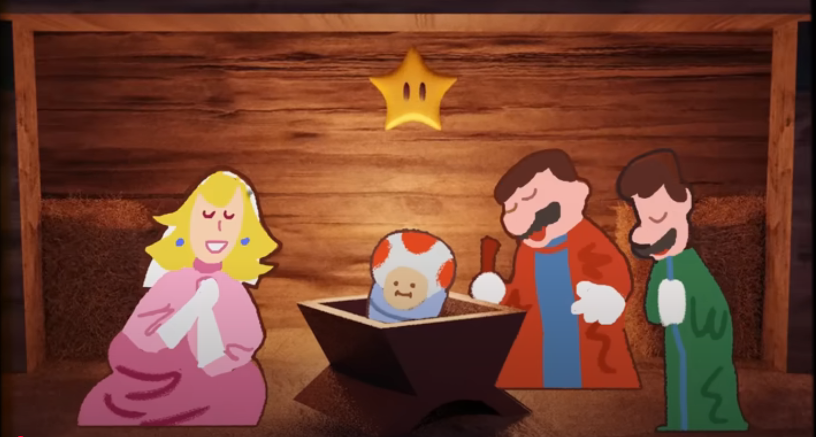 Plantilla de meme Toad Mario baby Jesus Manger