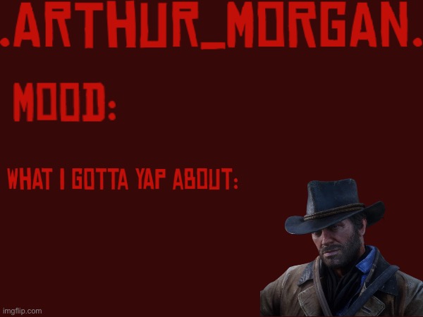 Plantilla de meme Toasty's Arthur Morgan Temp