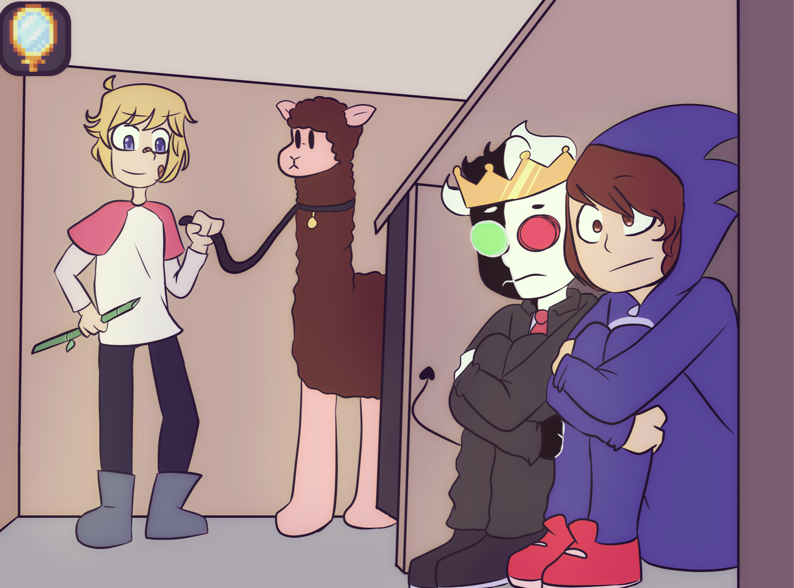 Plantilla de meme Tommy scares ranboo and conner