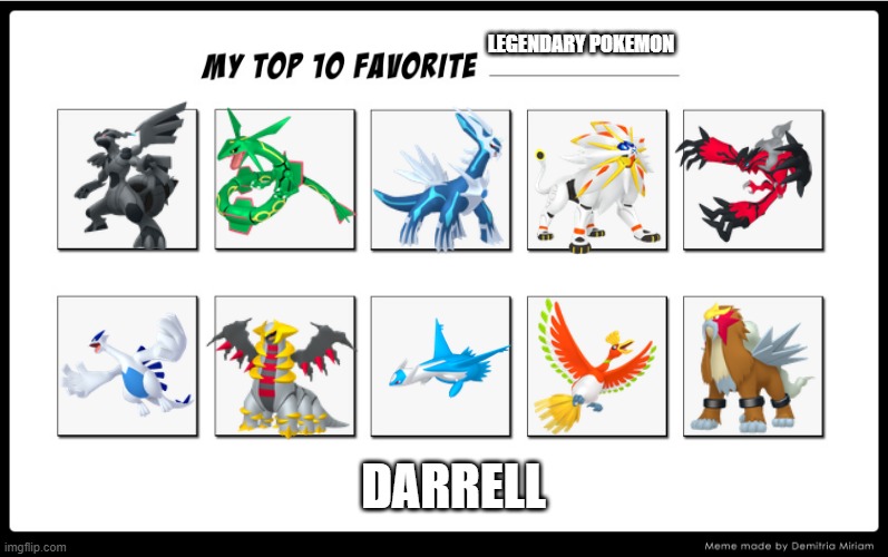 Template meme top 10 legendary pokemon