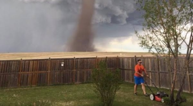Tornado mower meme template