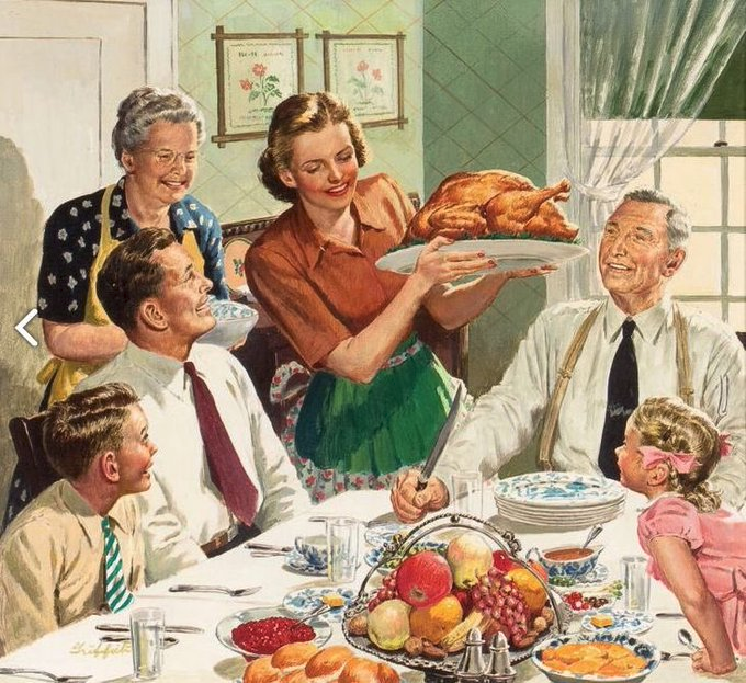 Plantilla de meme traditional thanksgiving turkey dinner
