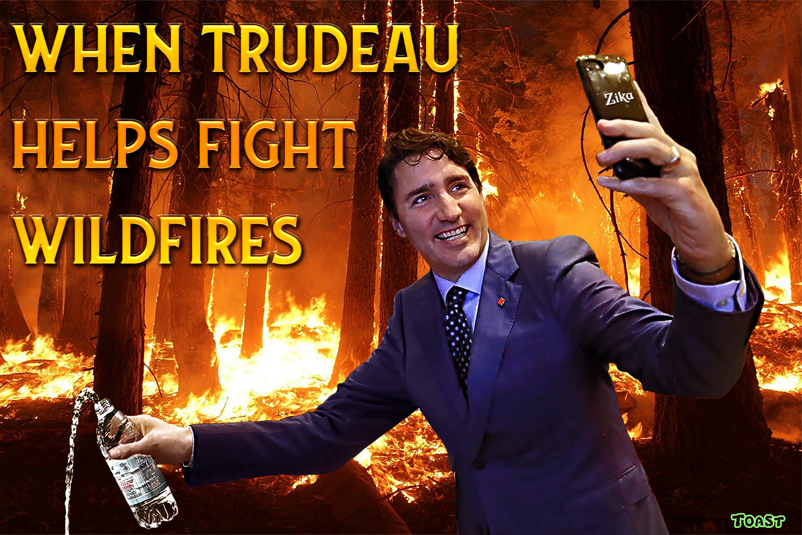 Plantilla de meme Trudeau Wildfires Meme