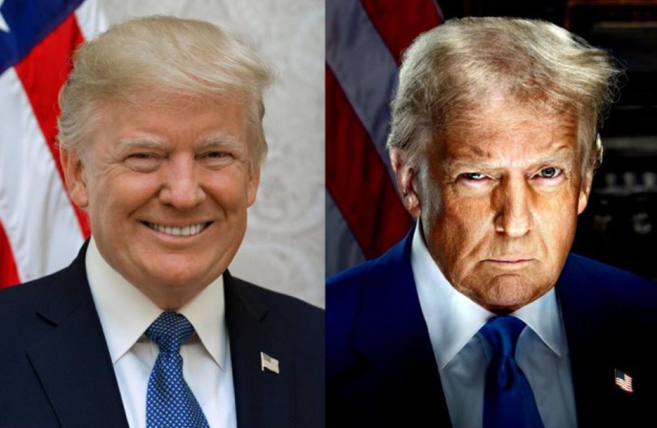 Trump 2016 2024 Portrait meme template