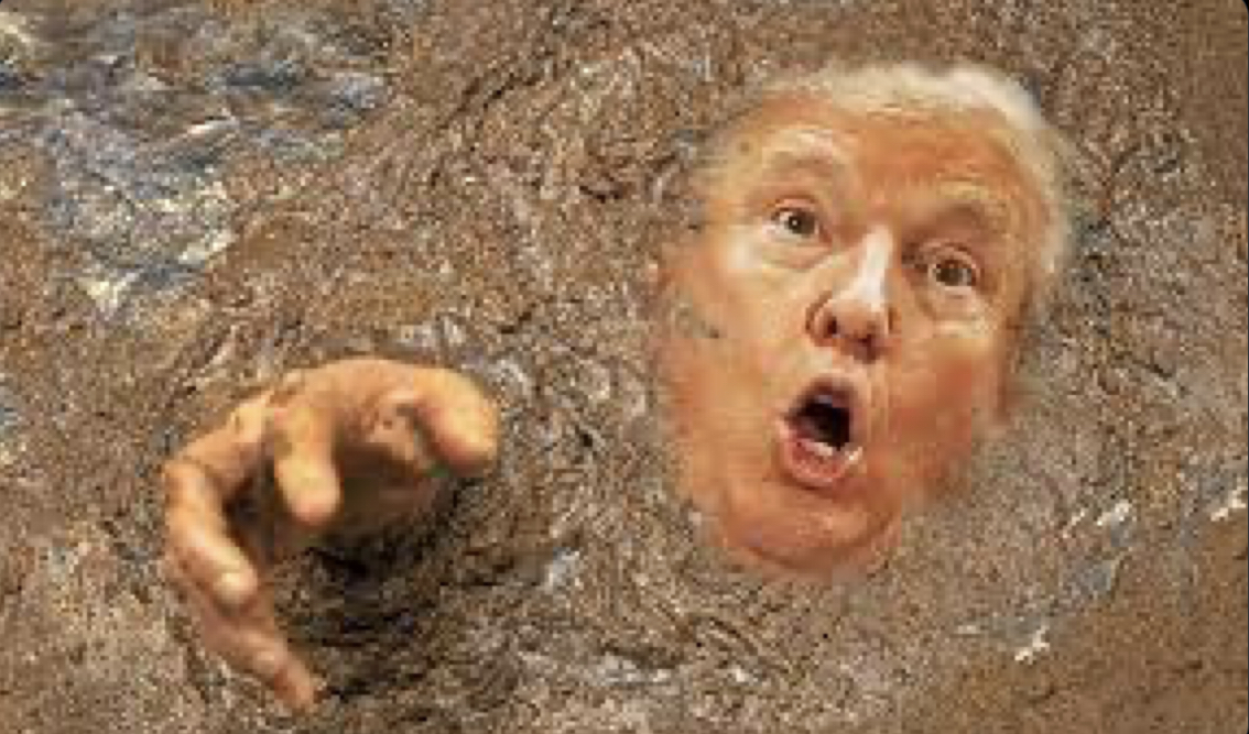 Trump in quicksand meme template