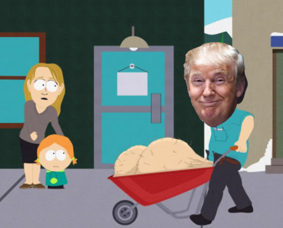 Plantilla de meme Trump wheelbarrow