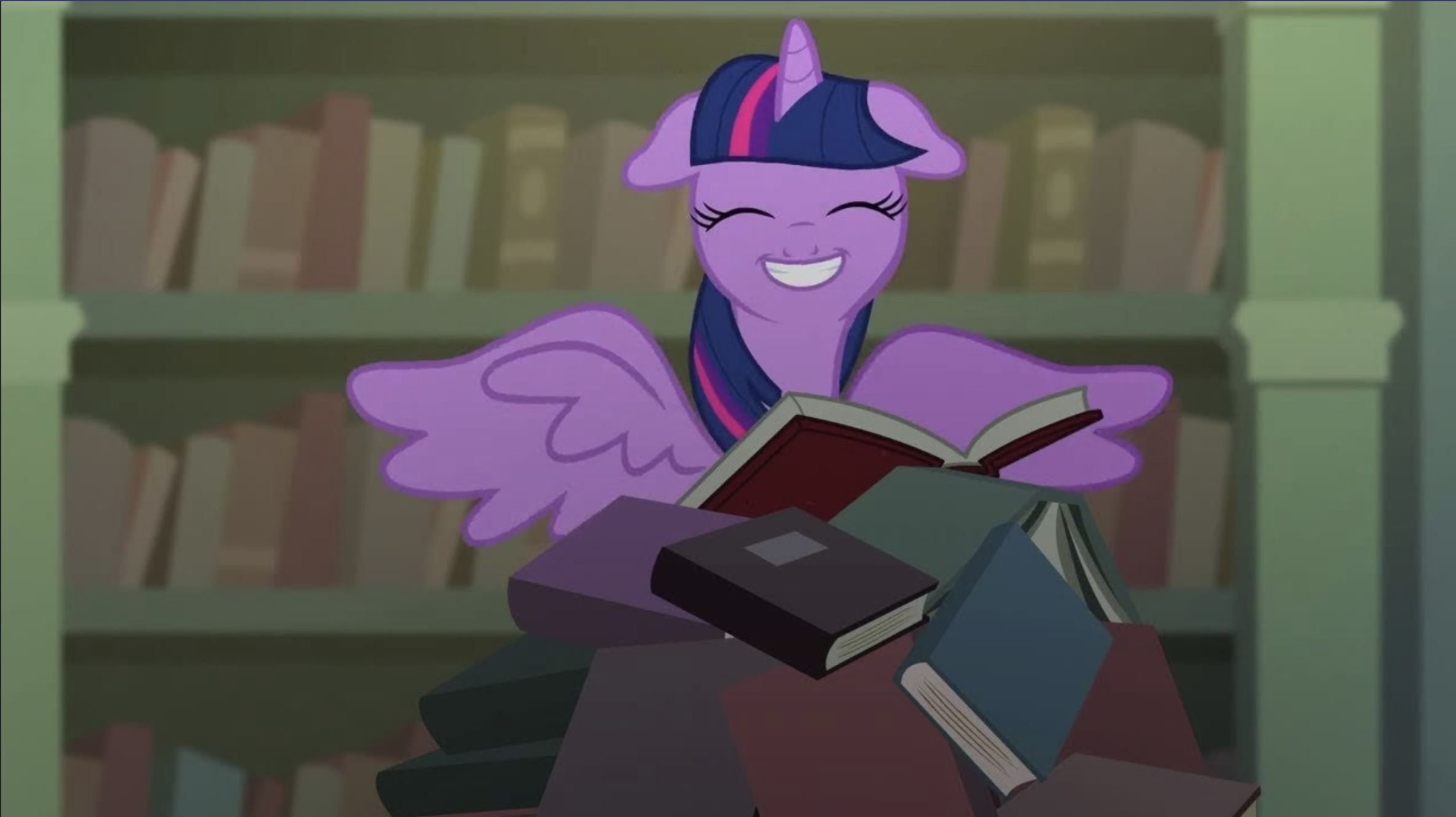 Plantilla de meme Twilight Sparkle with books