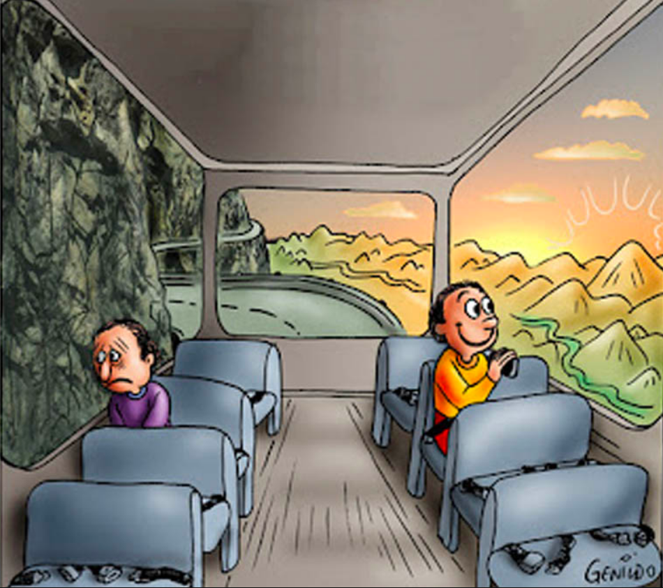 Template meme two side of a school bus
