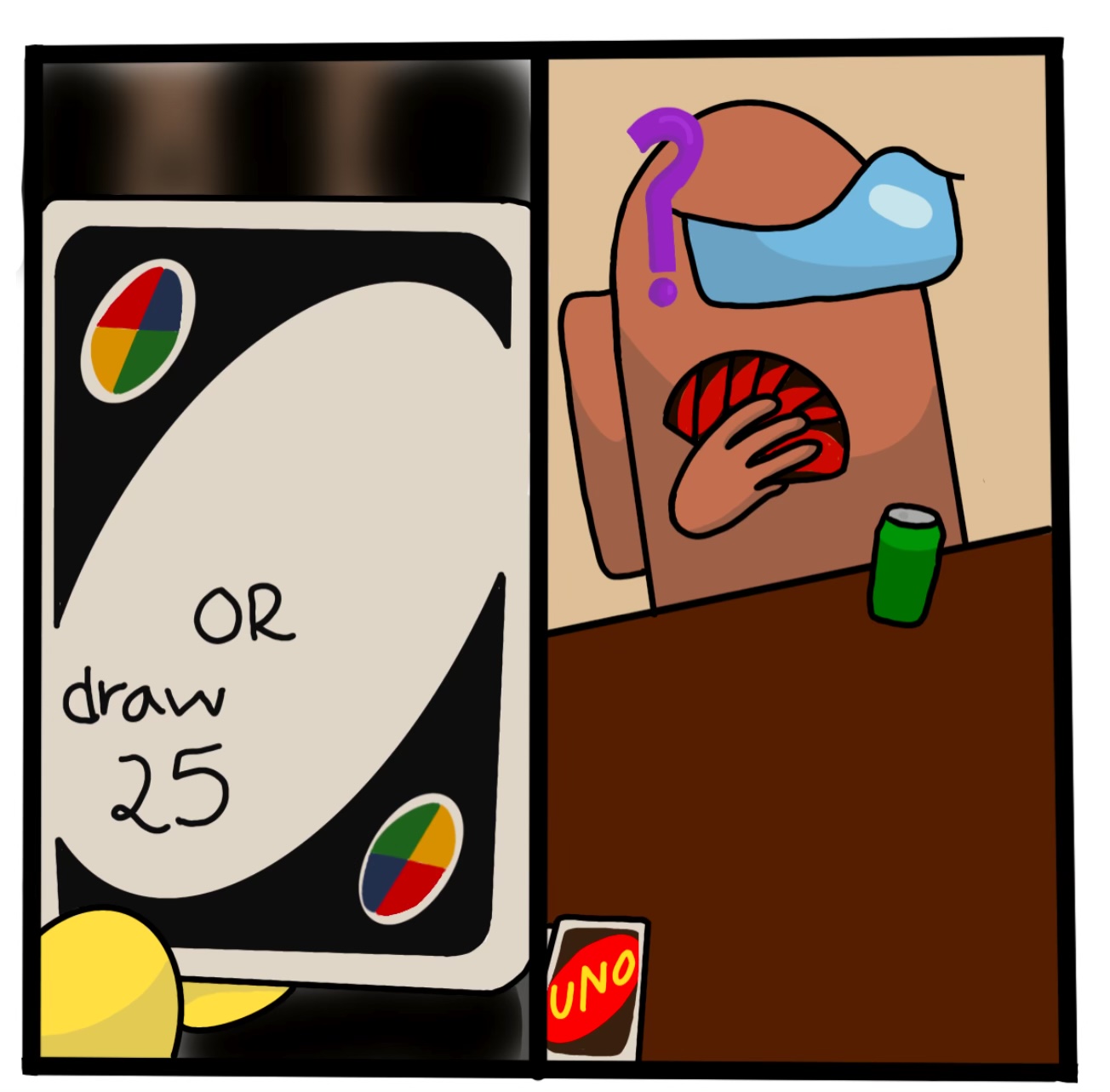 Template meme Uno Draw 25 Among Us