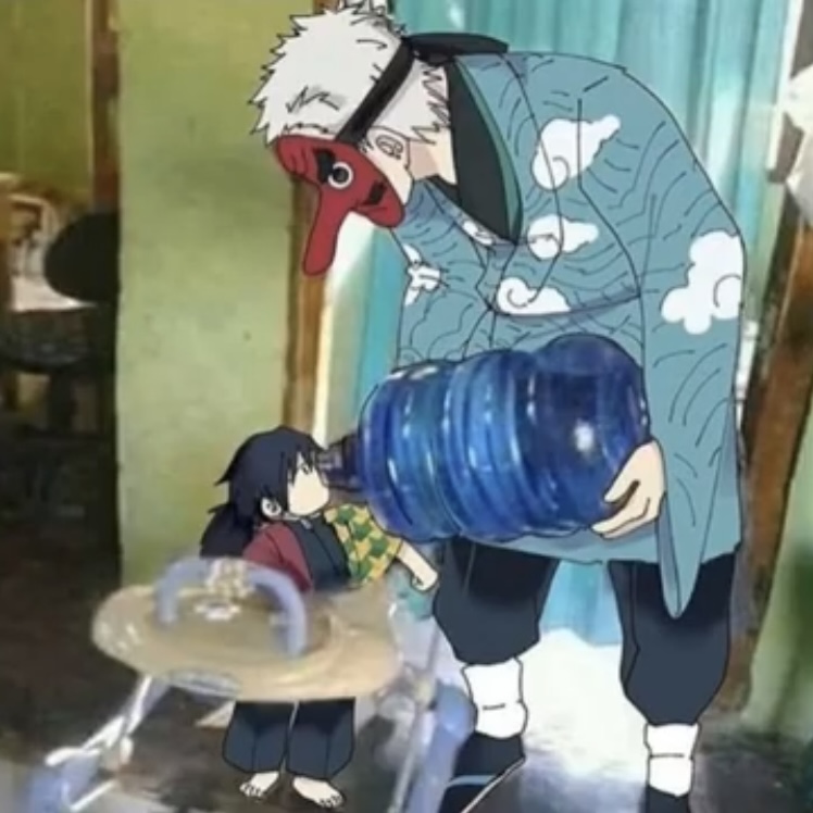 Template meme Urokodaki feeding tomioka