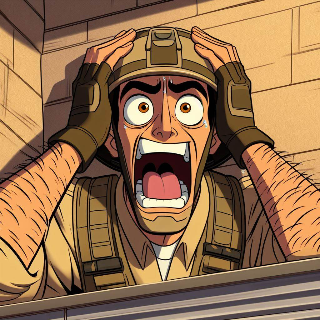 Plantilla de meme US Soldier Freaking out