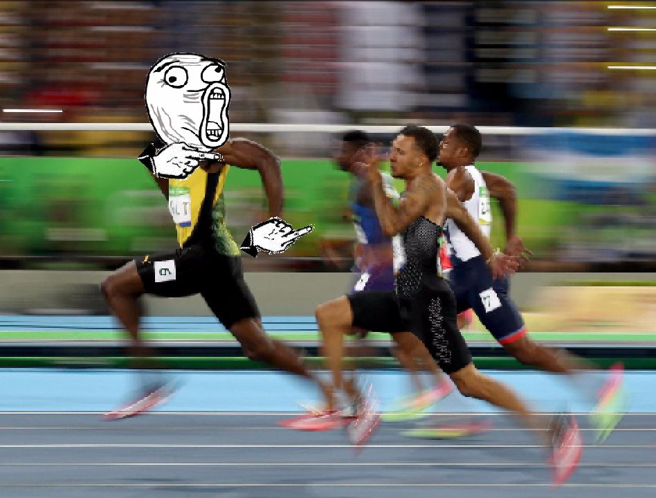 Plantilla de meme Usain Bolt LOL
