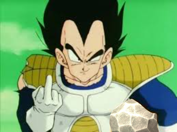 Plantilla de meme Vegeta Flipping Someone Off While Holding Meridia's Beacon