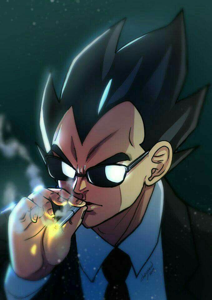 Plantilla de meme Vegeta smoking