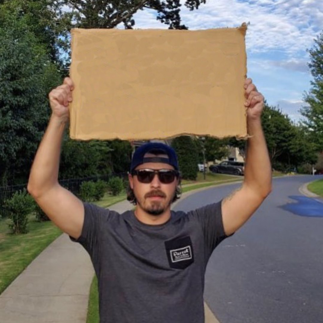 Template meme Veteran with a Sign