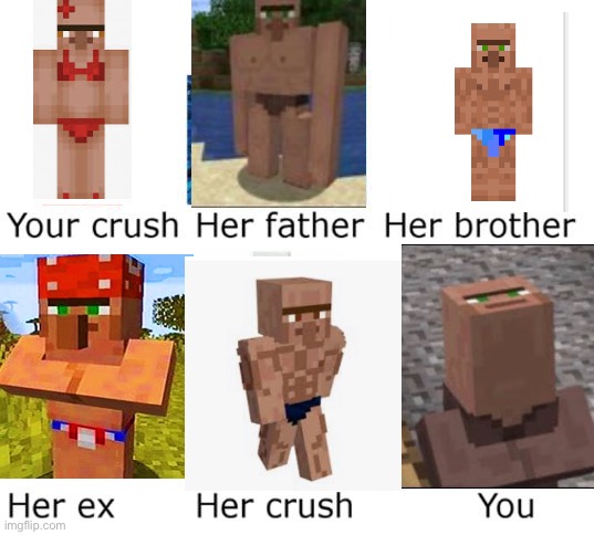 Template meme Villager Crush