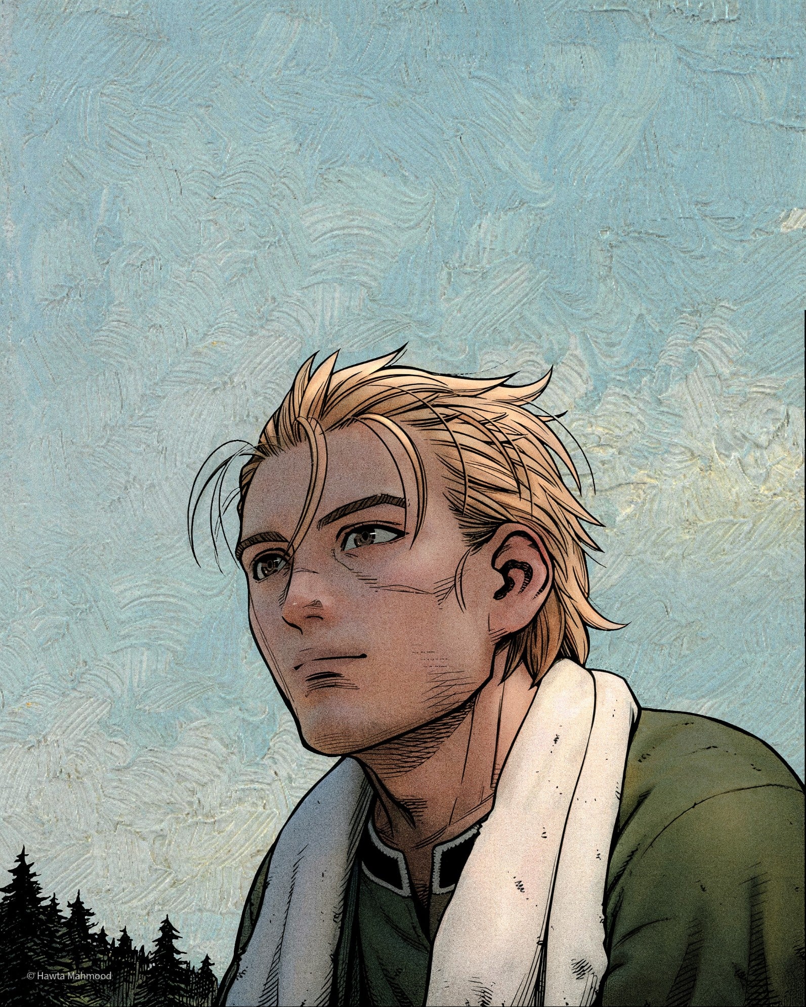 Template meme Vinland Saga Thorfinn smiling