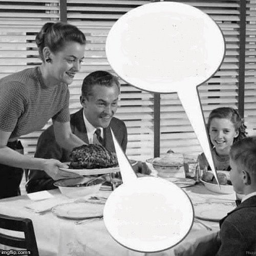 Plantilla de meme Vintage Family Dinner