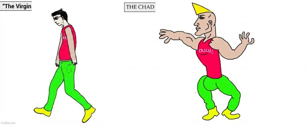Plantilla de meme Virgin/chad