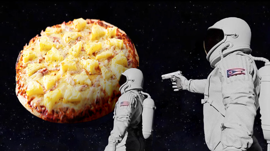 Template meme wait it's all pineapple pizza