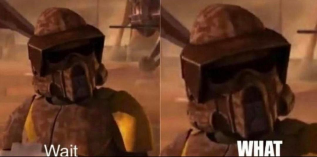 Plantilla de meme Wait. WHAT. clone trooper geonosis