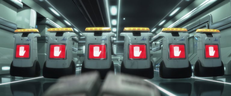 Plantilla de meme wall-e security bots halt