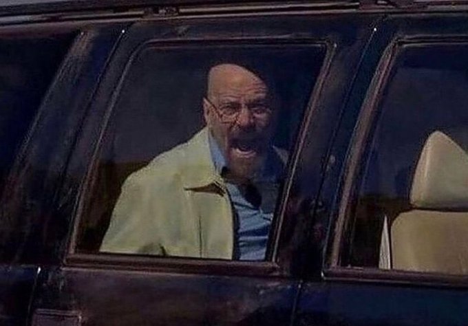 Plantilla de meme Walter White Screaming At Hank