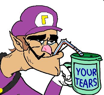 Template meme Waluigi Drinking Tears