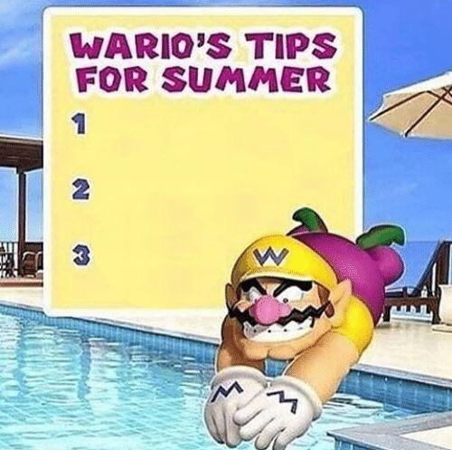 Plantilla de meme Warios tips for summer