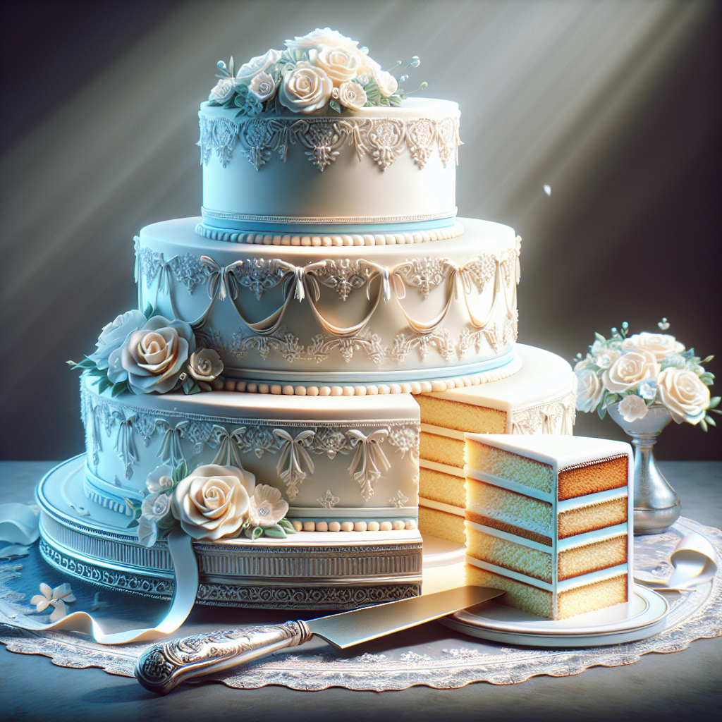 Template meme wedding cake with a slice cut out and removed