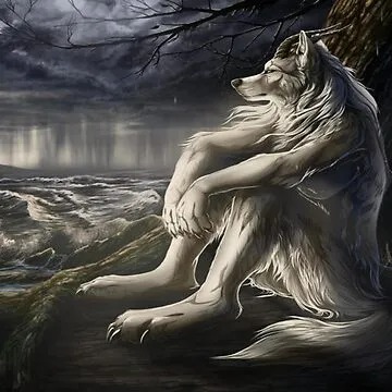 Plantilla de meme white emo wolf