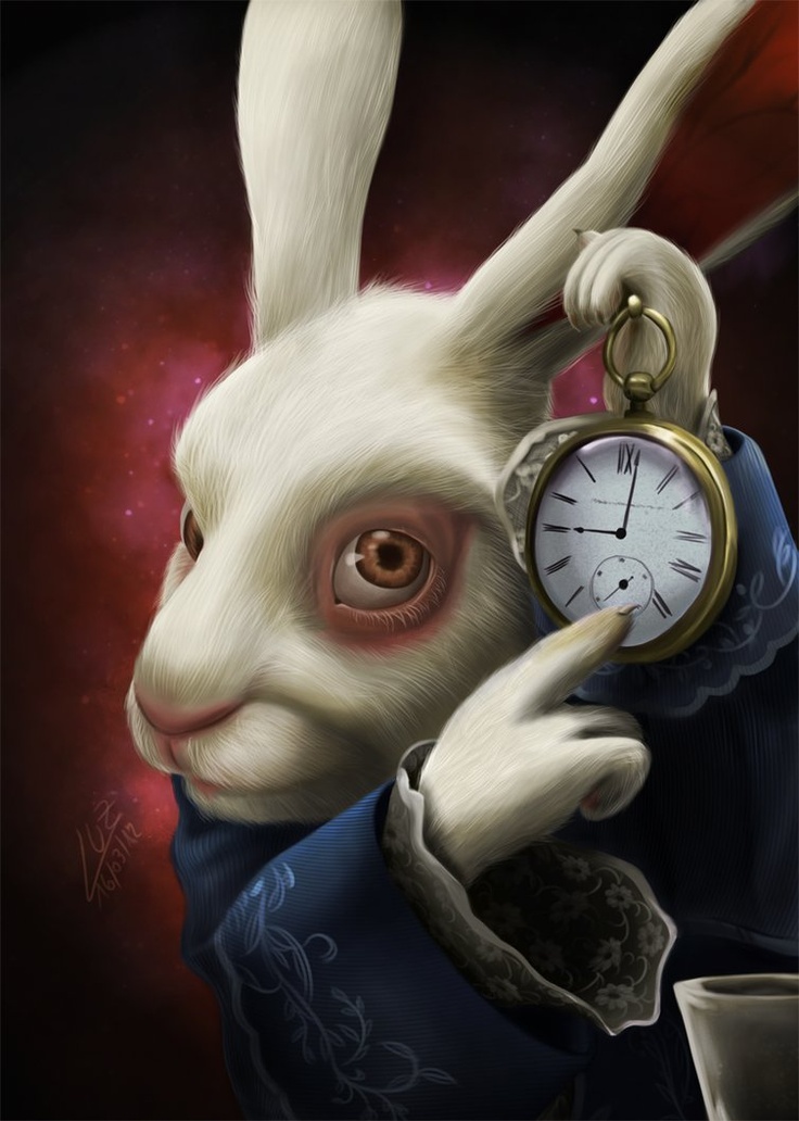 Plantilla de meme White Rabbit Pointing at a Clock