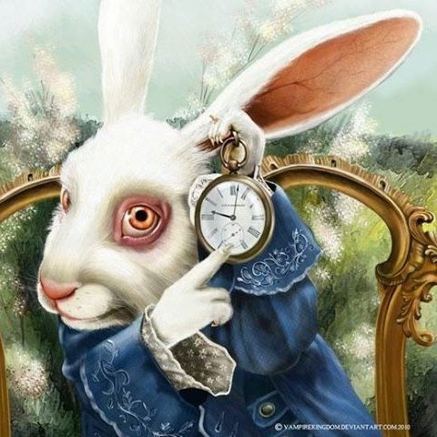 Plantilla de meme white rabbit with the clock