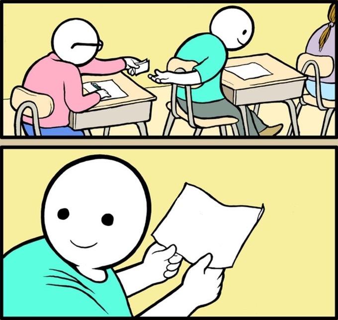 Plantilla de meme Wholesome note passing
