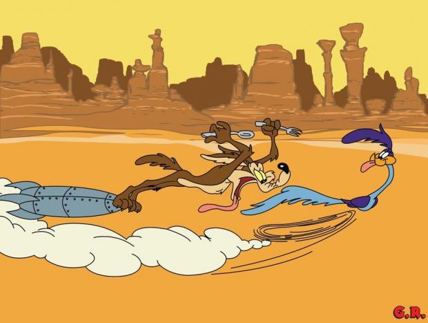 Plantilla de meme wile e coyote and roadrunner